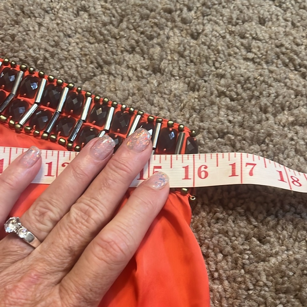 Bebe xs  Orange embellished silk halter tank top - Picture 4 of 7